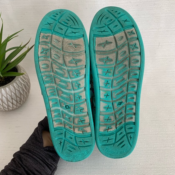 Girls BOBS From Sketchers Turquoise Beach Memory Foam Flats Girls 5Y - Picture 11 of 11